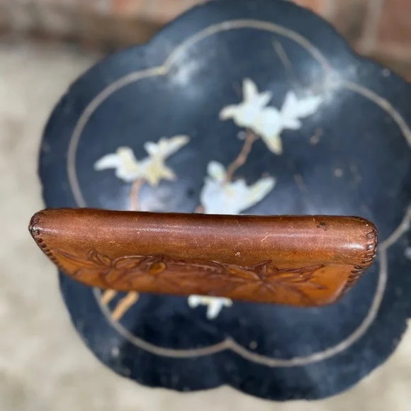 Vintage Tooled Leather Wallet Genuine Calf Kiss Lock Brown 7.5x3.75 - Picture 11 of 11